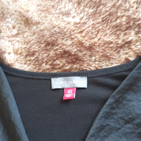 Vince Camuto Women's Drape Neck Quarter-Length Sleeve Top, Black, XS - Picture 7 of 12